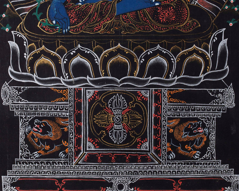 Healing Buddha Thangka | Medicine Buddha Art | Religious Wall Decoration