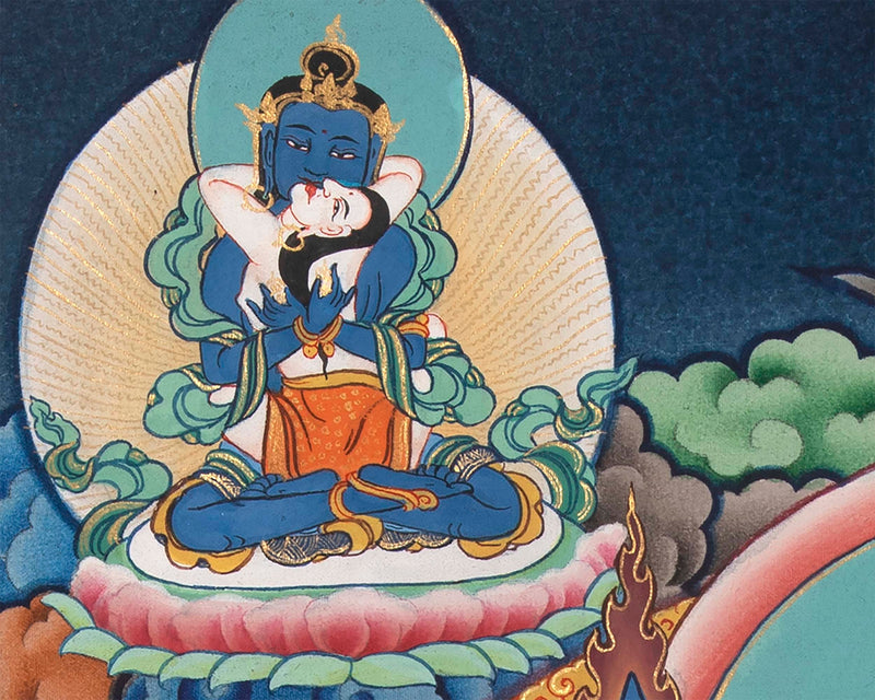 Tsongkhapa , Chengresig And Medicine Buddha Thangka Painting | Vajrayogini , Vajrasattva Yabyum , Manjushri , Green Tara | Horizontal Shaped