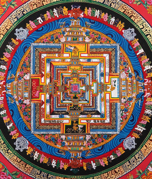 Thangka Art of Kalachakra Mandala | Handpainted Tibetan Artwork | Wall Hanging Decors