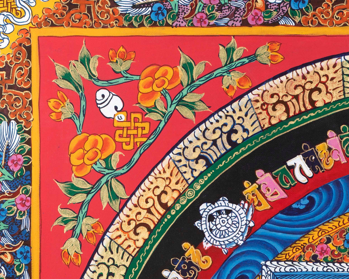 Thangka Art of Kalachakra Mandala | Handpainted Tibetan Artwork | Wall Hanging Decors