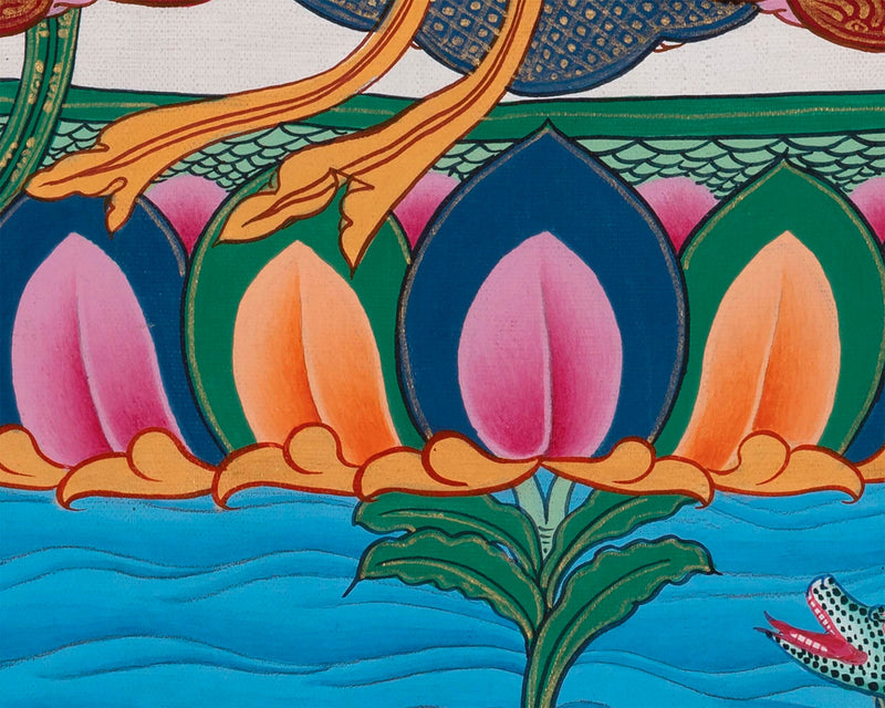 Cundi Thangka | 18 Armed Bodhisattva Thangka | Wall Hanging Decoration