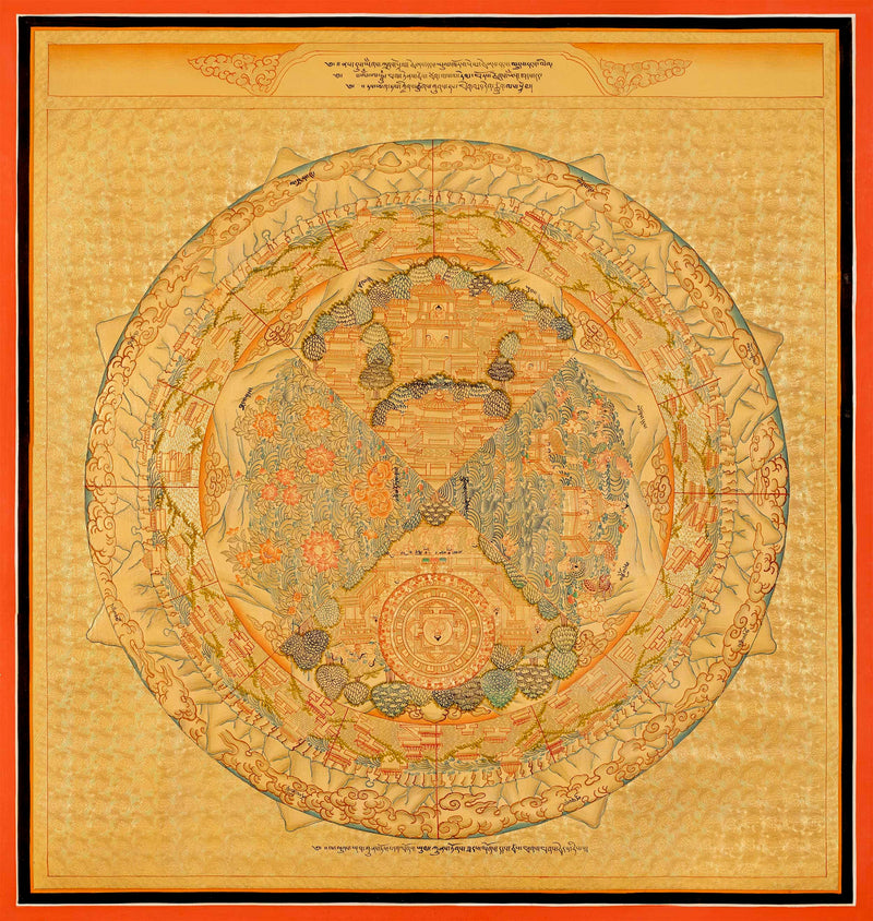 Golden Cosmic Mandala Set | Original Hand Painted Tibetan Mandala Thangka | Yoga Meditation Canvas Art for your Peace and wellbeing