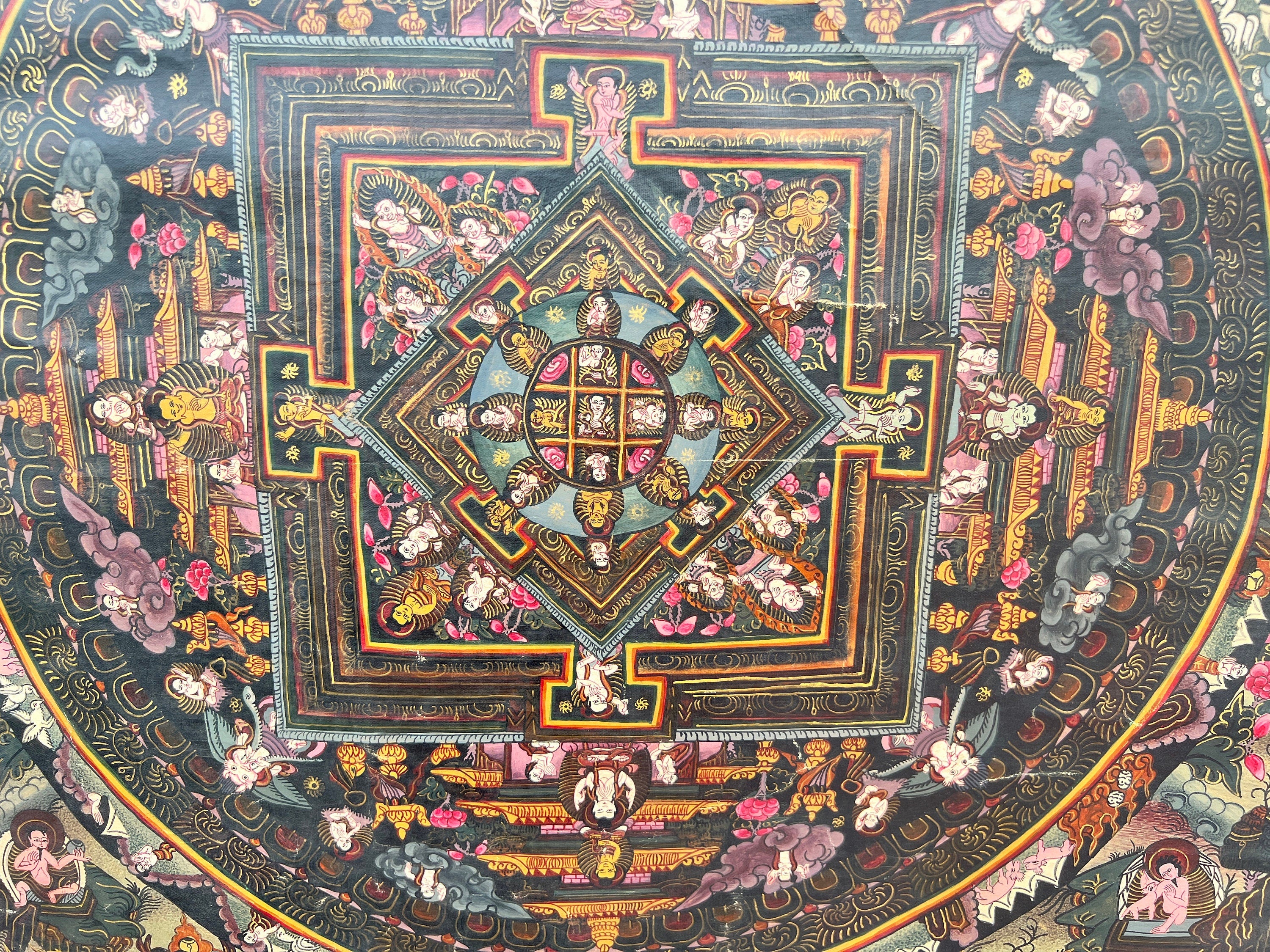 Heruka Mahakala Mandala | Old Tibetan Thangka
