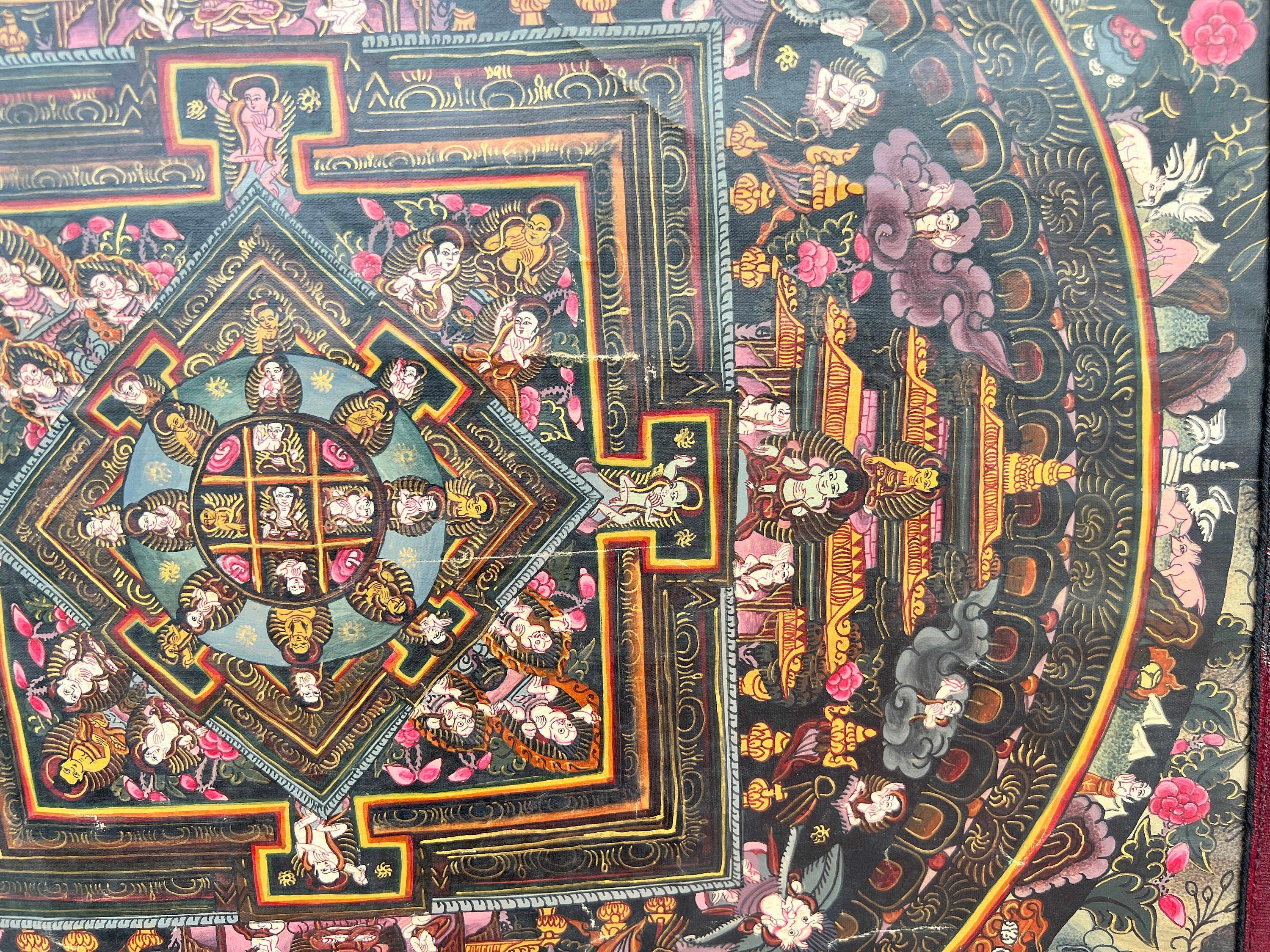 Heruka Mahakala Mandala | Old Tibetan Thangka