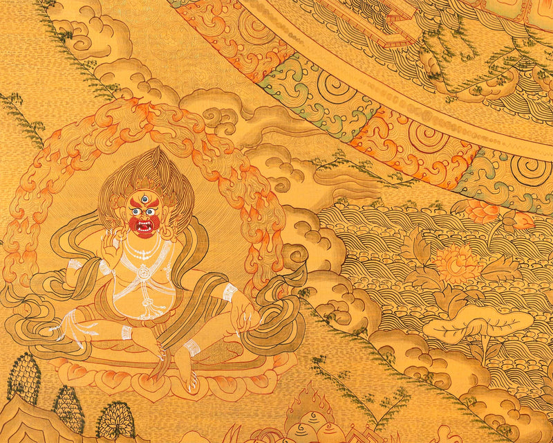 Full Gold Buddha Mandala | Original Hand-Painted Buddhist Wall Hanging Art