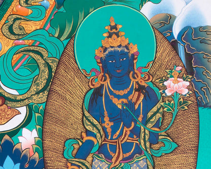 Handmade Avalokiteshvara Thangka | Hand Pained Tibetan Wall decor