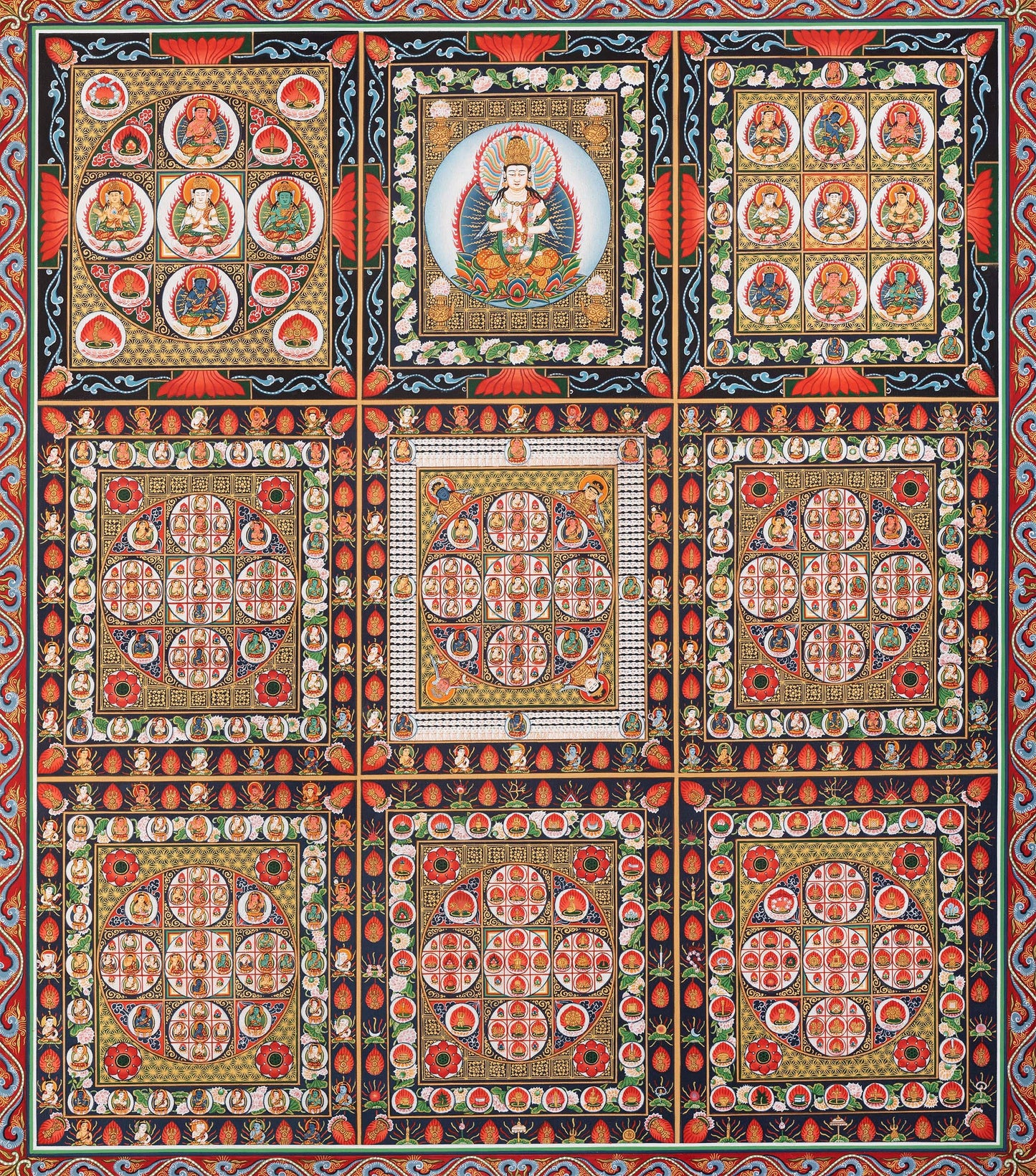 Ryokai Mandala Thangka | Rare Japanese Style Original Hand-Painted High Quality Mandala Set For Buddhist Shrine