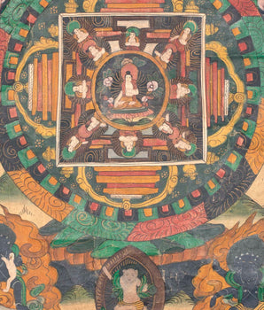 Vintage Buddha Mandala |  Meditation Canvas Art Buddhist Thangka
