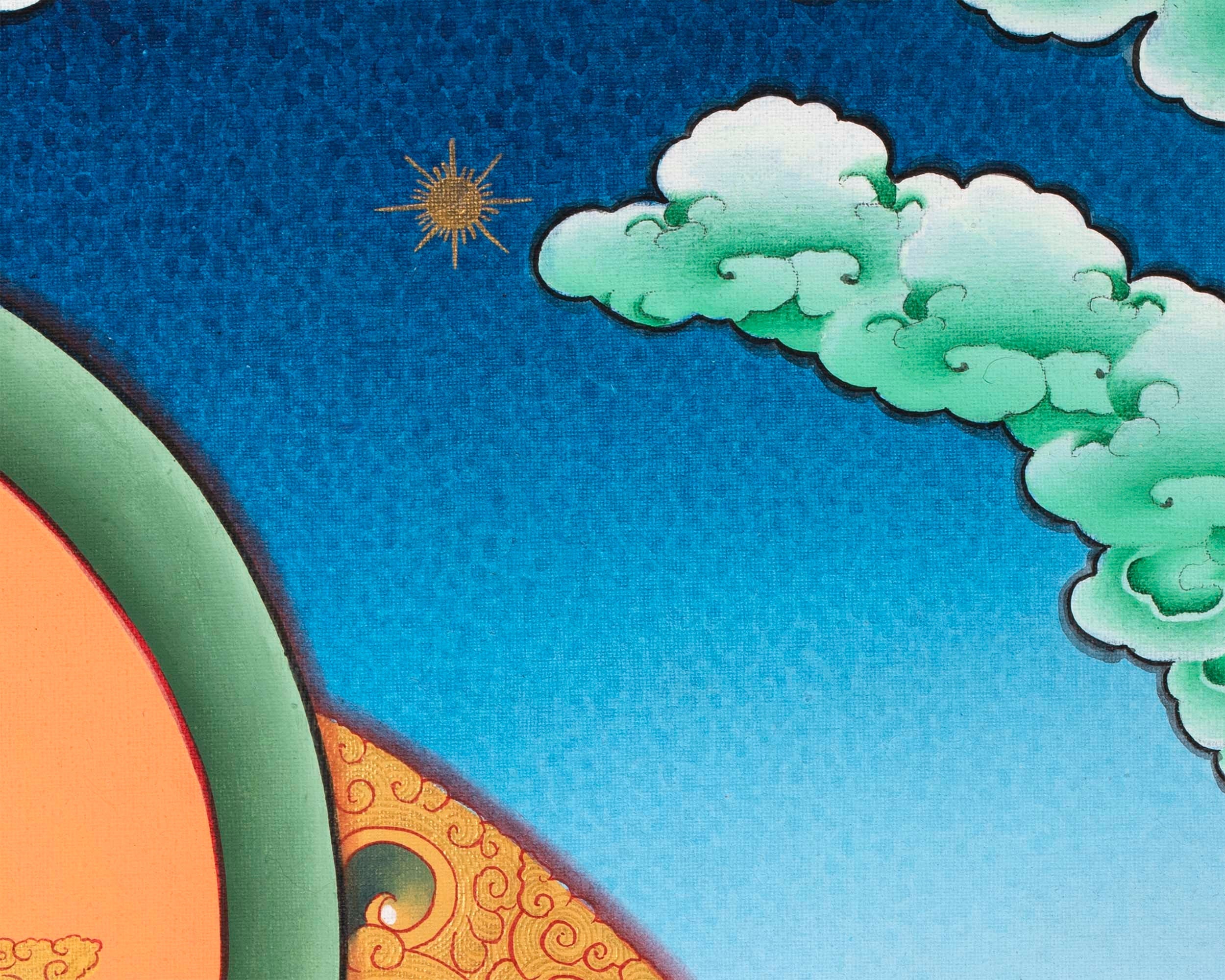 Bodhisattva Avalokiteshvara Thangka | 4 Armed Chengrezig |  Tibetan Buddhist Painting