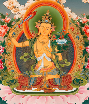 Boddhisattva Manjushri Original Thangka | Vajrayana Buddhism