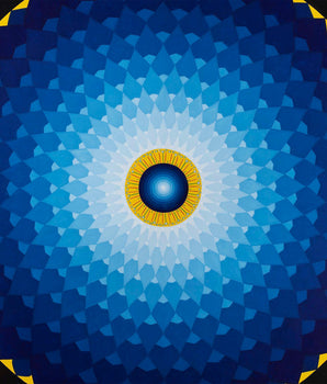 Conspicuous Lotus Petal Halo Mandala | Hand Painted Mandala Art from Nepal