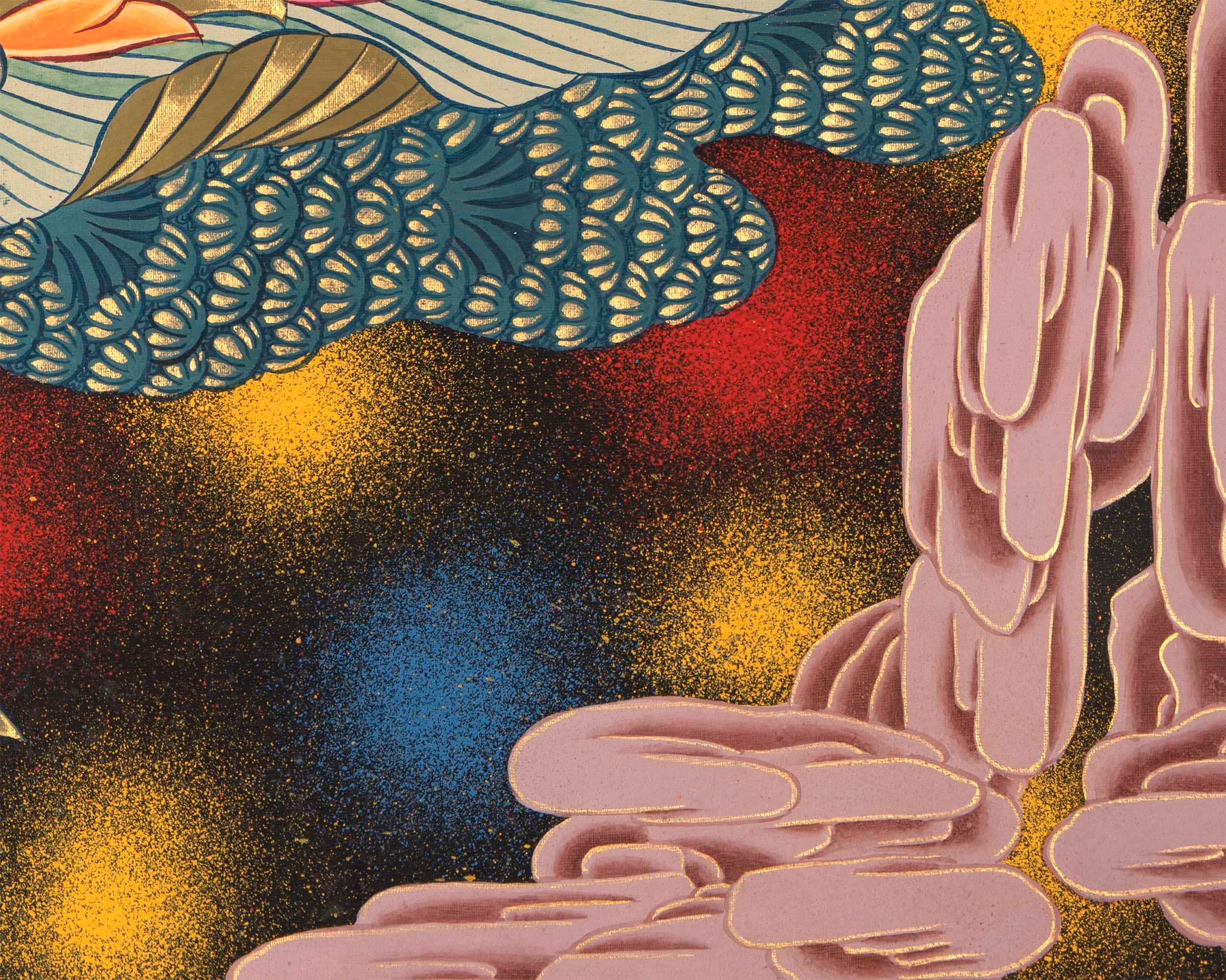 Green Tara | Female Bodhisattva Traditional Thangka | Spiritual Art