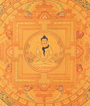Samantabhadra Buddha Thangka Painting | Cotton Canvas Art for Meditation and wall hanging