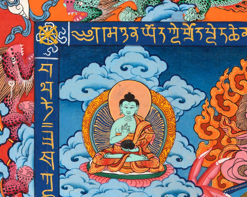 Bhavachakra Thangka | Original Hand painted Wheel of Life Mandala