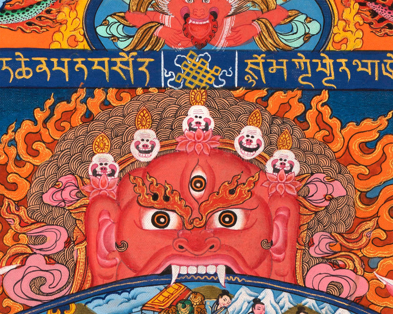 Bhavachakra Thangka | Original Hand painted Wheel of Life Mandala