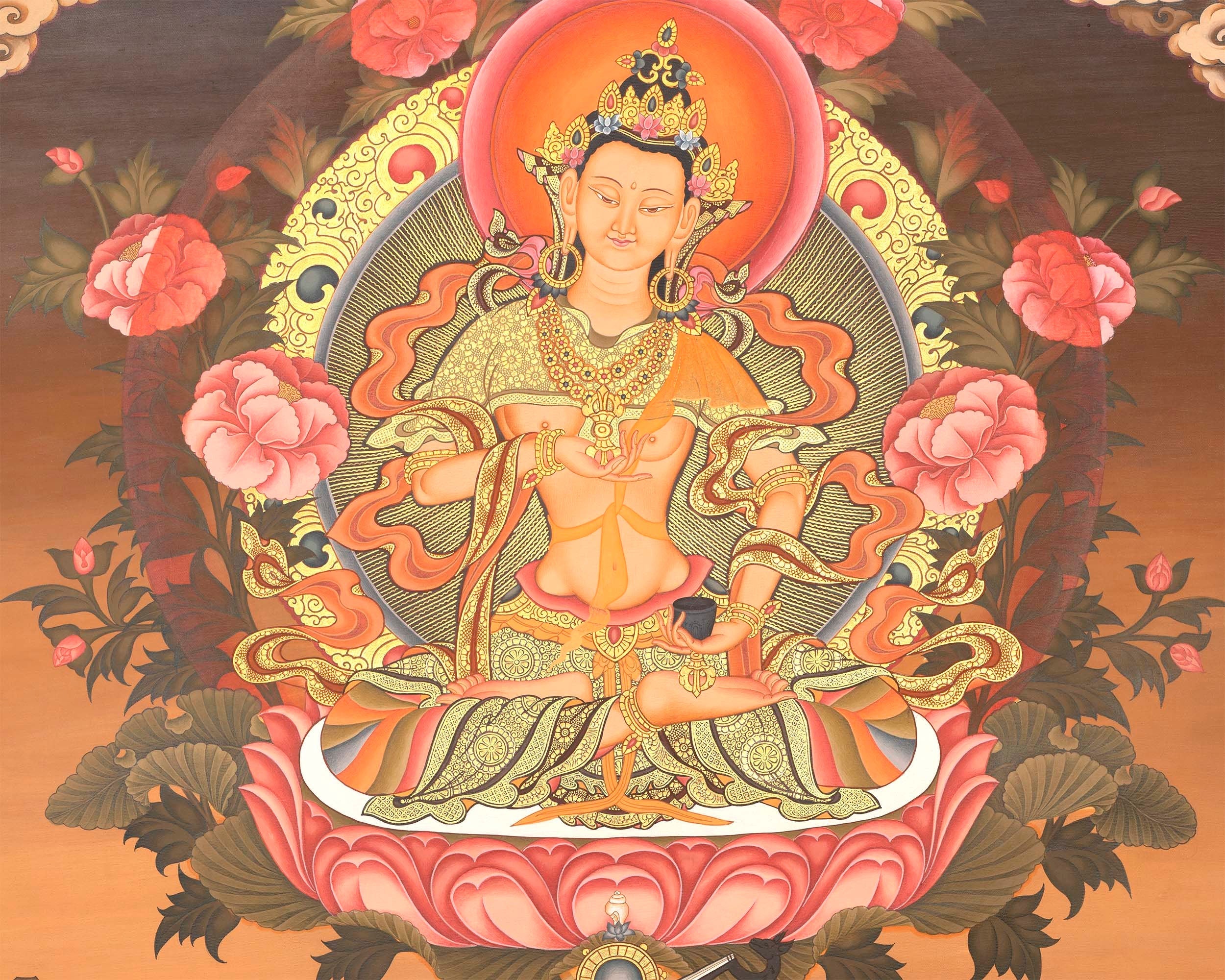 Vajrasattva Thangka Art | Buddhist Original Hand-Painted Thangka