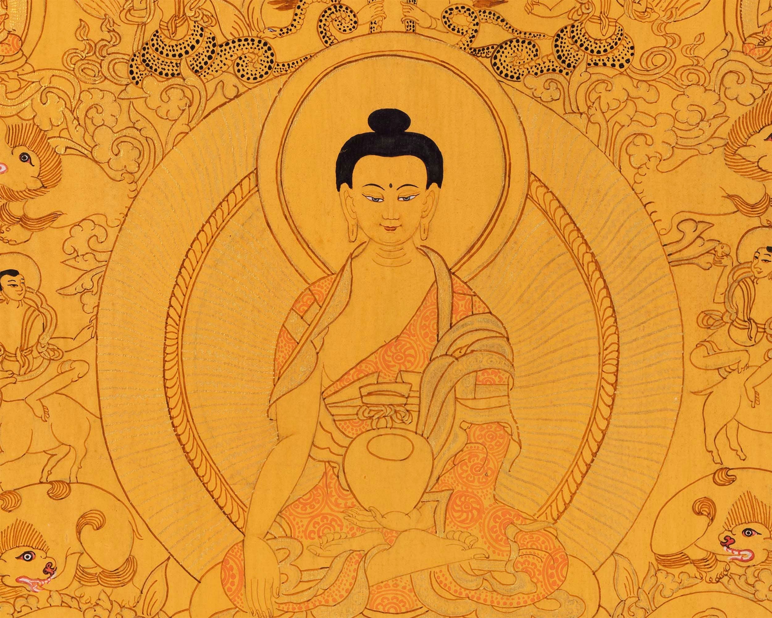 Wall hanging Shakyamuni Buddha Thangka | Handmade Thangka for Peace
