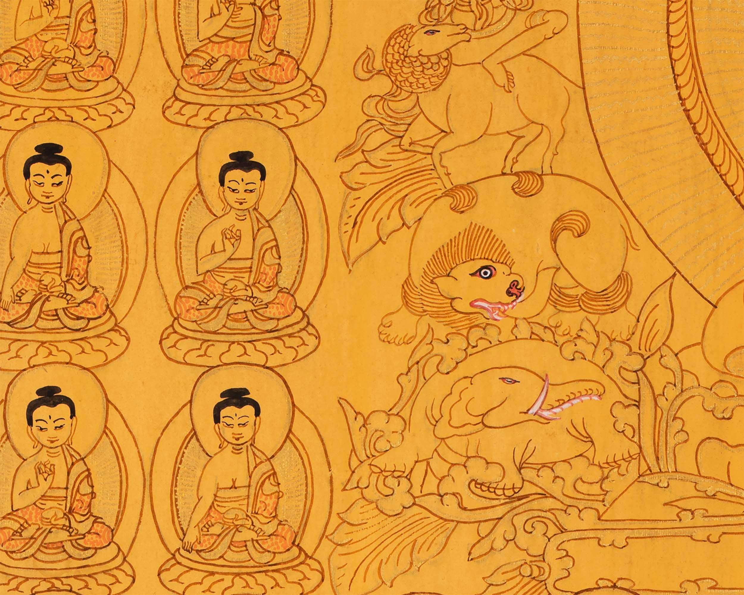 Wall hanging Shakyamuni Buddha Thangka | Handmade Thangka for Peace