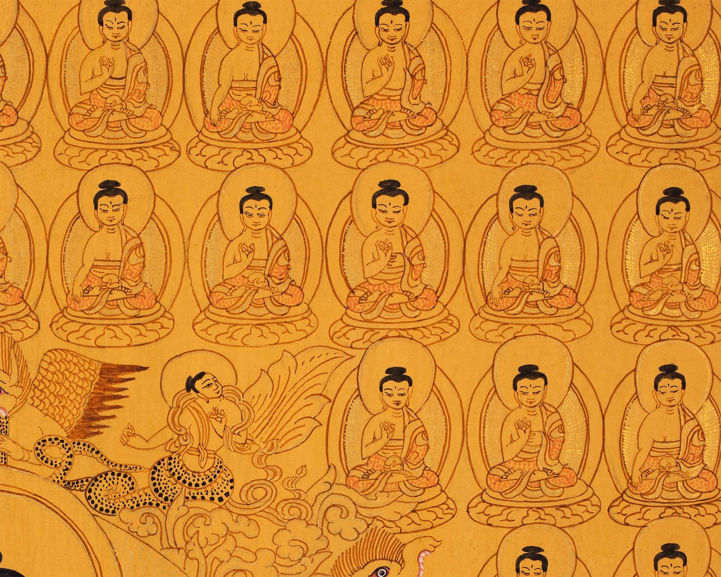 Wall hanging Shakyamuni Buddha Thangka | Handmade Thangka for Peace