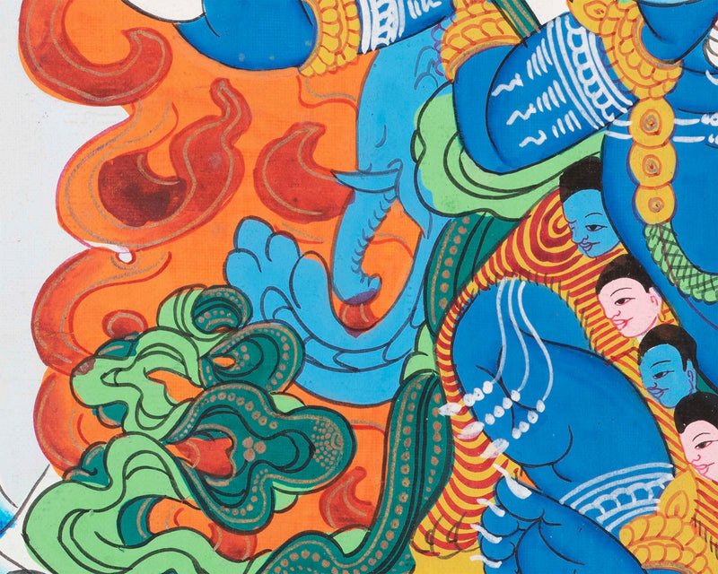 Kalabhairava Thangka | Six Armed Mahakala Tibetan Buddhist Deity