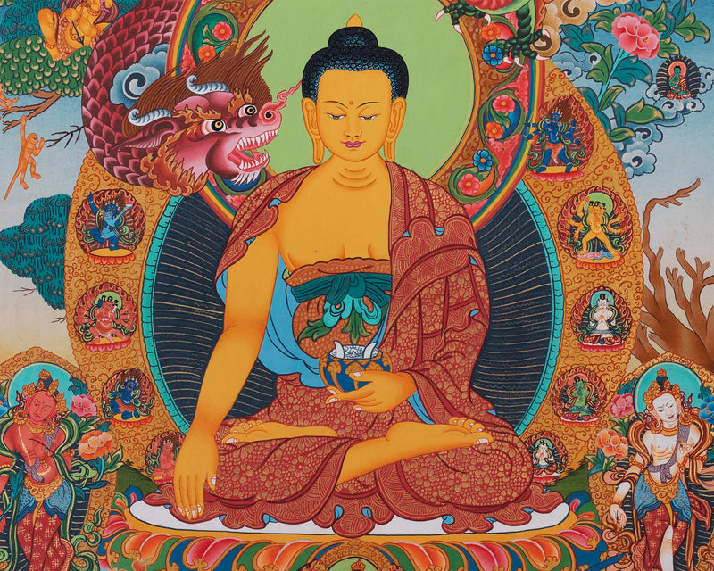 Gautama Buddha Thangka | Wall Decor | Tibetan Hand Painting