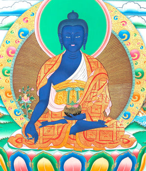 Medicine Buddha Thangka | Bhaisajyaguru Original Healing Art