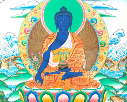 Medicine Buddha Thangka | Bhaisajyaguru Original Healing Art