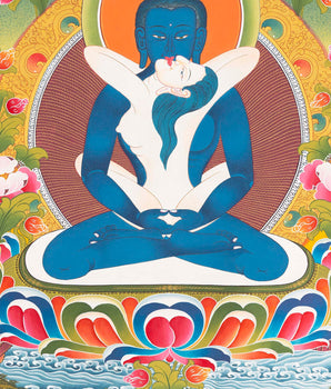 Yab Yum Samantabhadra Buddha | Original Hand-Painted Buddhist Thangka