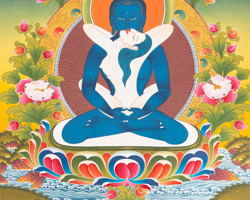 Yab Yum Samantabhadra Buddha | Original Hand-Painted Buddhist Thangka
