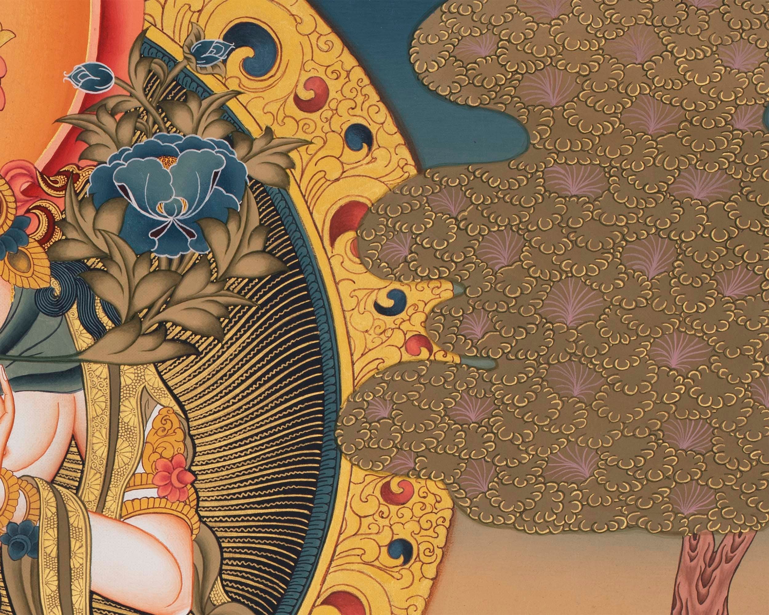 Large Arya Tara Tibetan Thangka | Mother Of Compassion And Wisdom