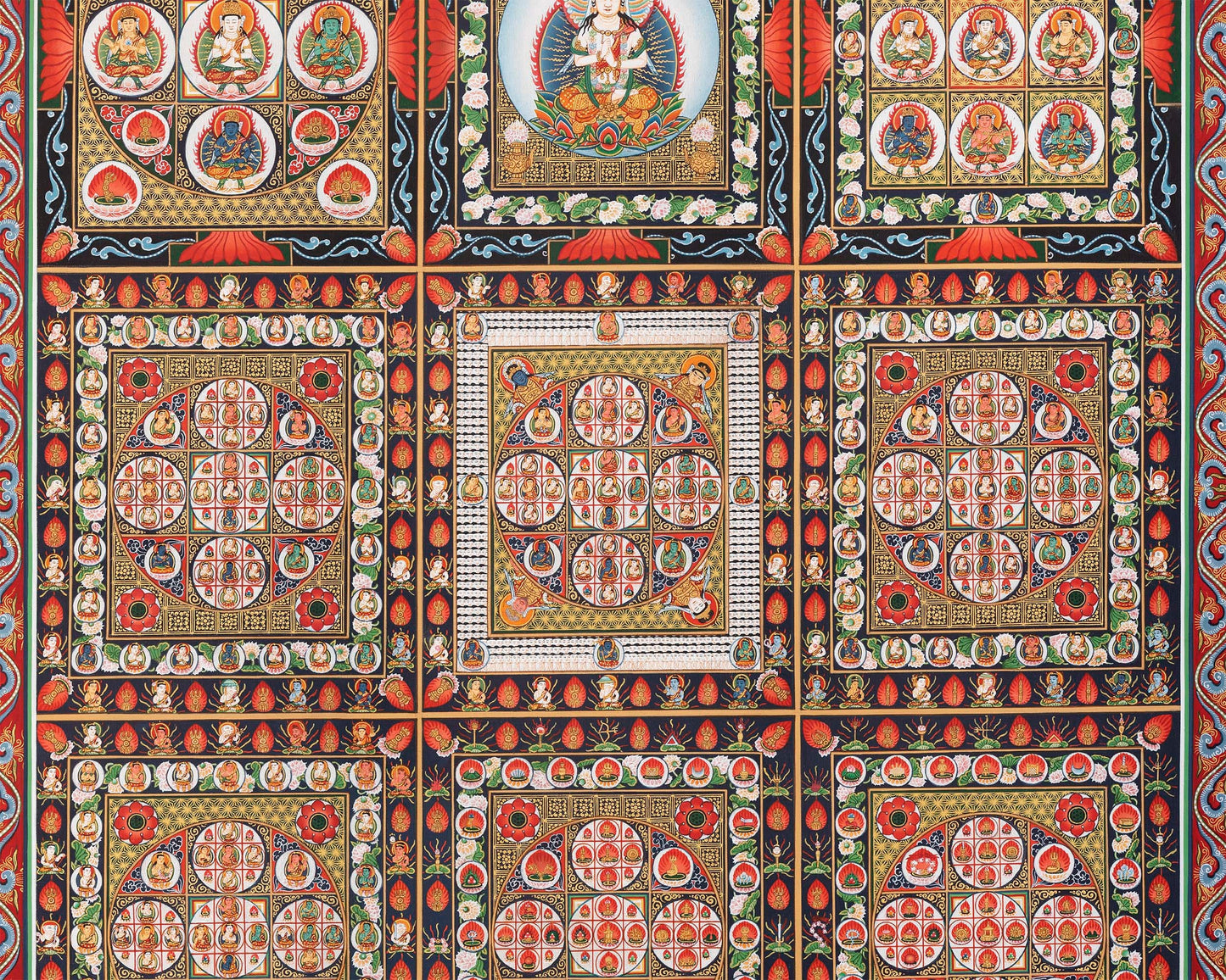 Ryokai Mandala Thangka | Rare Japanese Style Original Hand-Painted High Quality Mandala Set For Buddhist Shrine