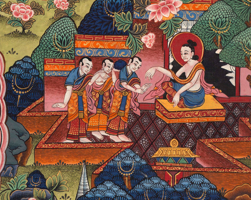 Buddha Life Story Vintage Thangka | Tibetan Buddhist Crafts Decoration