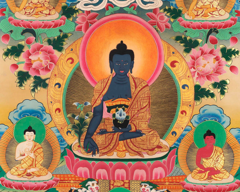Eight Medicine Buddha Thangka | Wall Decoration Painting
