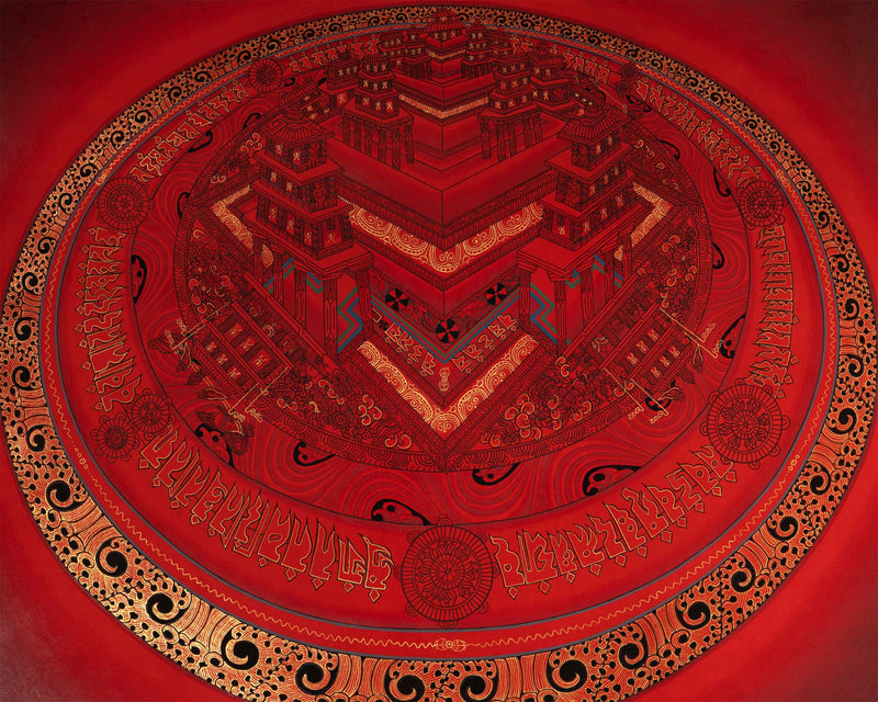 Golden Kalachakra Mandala  | Original Hand-made Wheel of Time