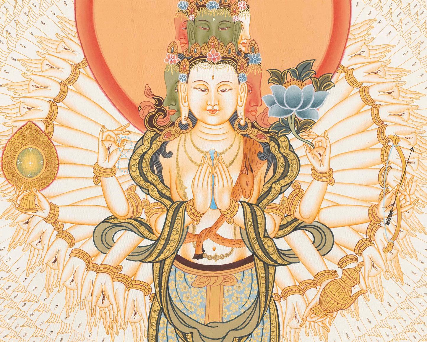 1000 Armed Bodhisattva Guanyin Chenrezig Thangka | Avalokiteshvara Thangka