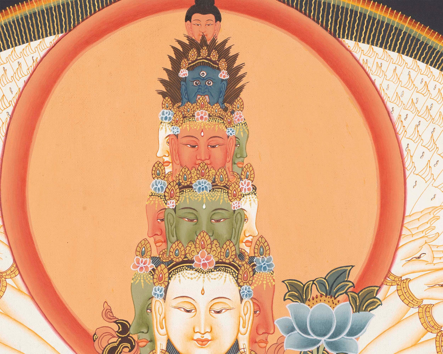 1000 Armed Bodhisattva Guanyin Chenrezig Thangka | Avalokiteshvara Thangka