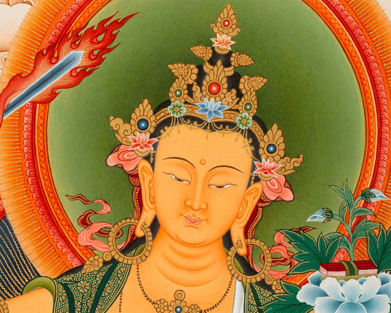 Boddhisattva Manjushri Original Thangka | Vajrayana Buddhism