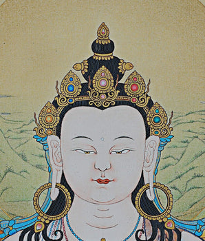 Avalokiteshvara Bodhisattva Thangka, Chenrezig Himalayan Vajrayana Buddhist Art, Chenrezig thangka