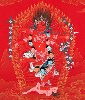 Kurukulla Thangka, Dakini Original Painting, Himalayan Tibetan Buddhist art