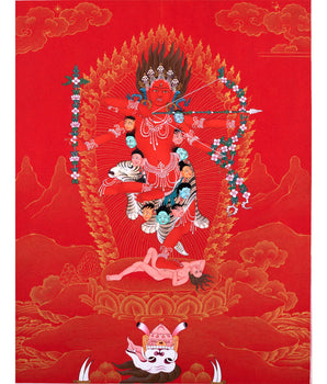 Kurukulla Thangka, Dakini Original Painting, Himalayan Tibetan Buddhist art