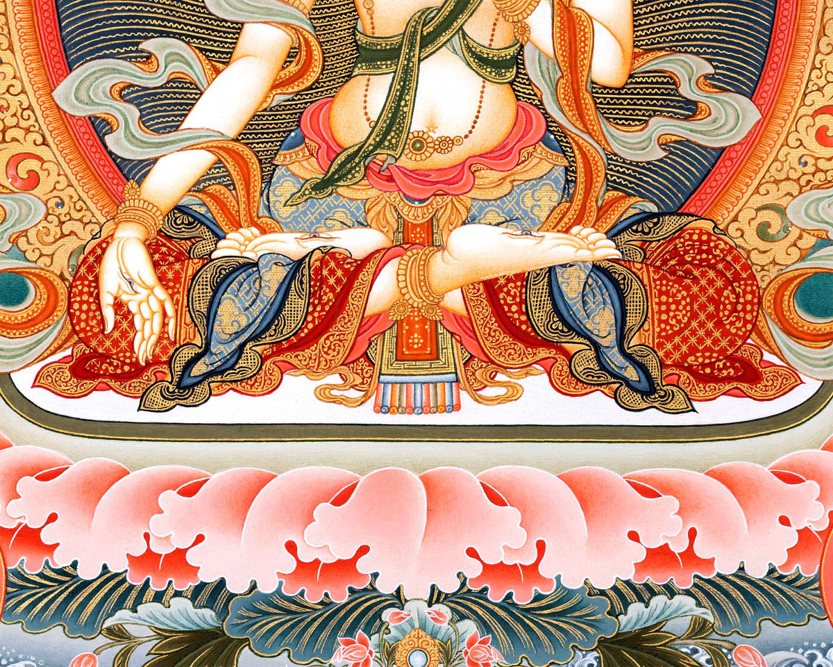 Mother White Tara Canvas Print | Tibetan Buddhist Print | Embrace the Enlightened Beauty