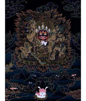 Bernagchen Mahakala Thangka | Traditionally Hand Painted Art
