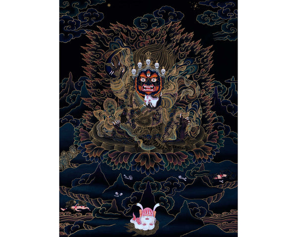 Bernagchen Mahakala Thangka | Traditionally Hand Painted Art