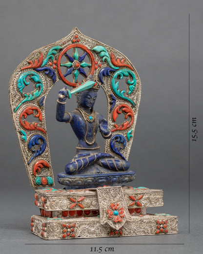 Blue Manjushri Statue | Home Decor Scupture