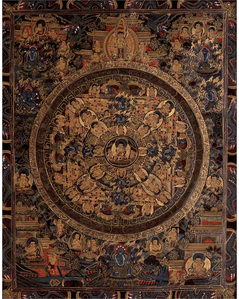 Dark Themed Shakyamuni Buddha Mandala