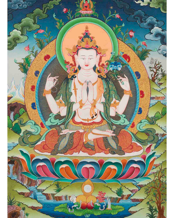 Avalokitesvara Chengrezig Thangka 