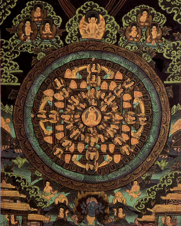 Vintage Small Dark Shakyamuni Buddha Mandala