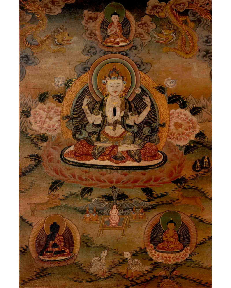 Chengrezig Avalokitesvara Thangka