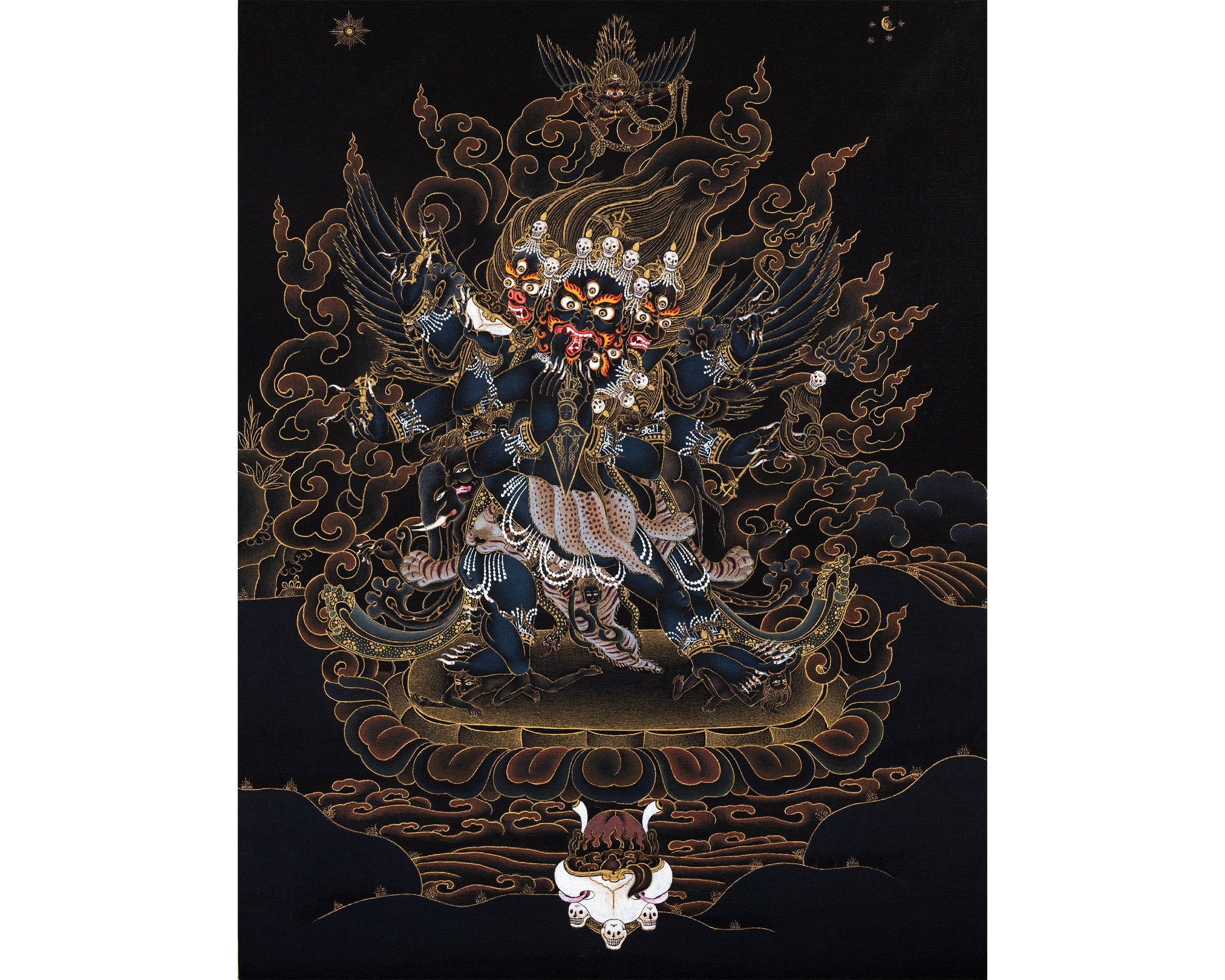 Vajrakilaya Thangka | Dorje Phurba  | 24K Gold Tibetan Yidam Art