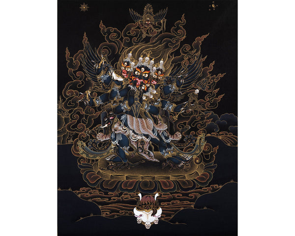 Vajrakilaya Thangka | Dorje Phurba  | 24K Gold Tibetan Yidam Art